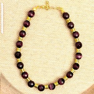 New two tone gold and brown necklace